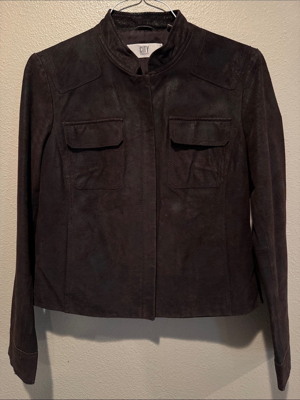 Dkny Dark Brown Leather Jacket